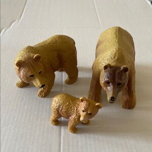 Terra By Battat Brown Bear Family Small Brown Bear Animal Figures Set 3 pieces